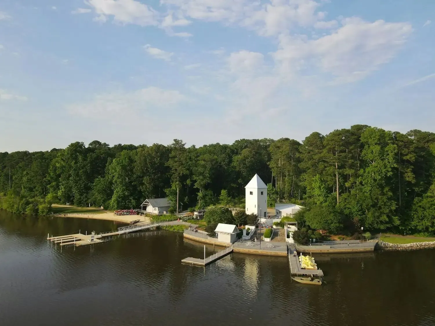 Home on the lake surrounded by trees near Davidson