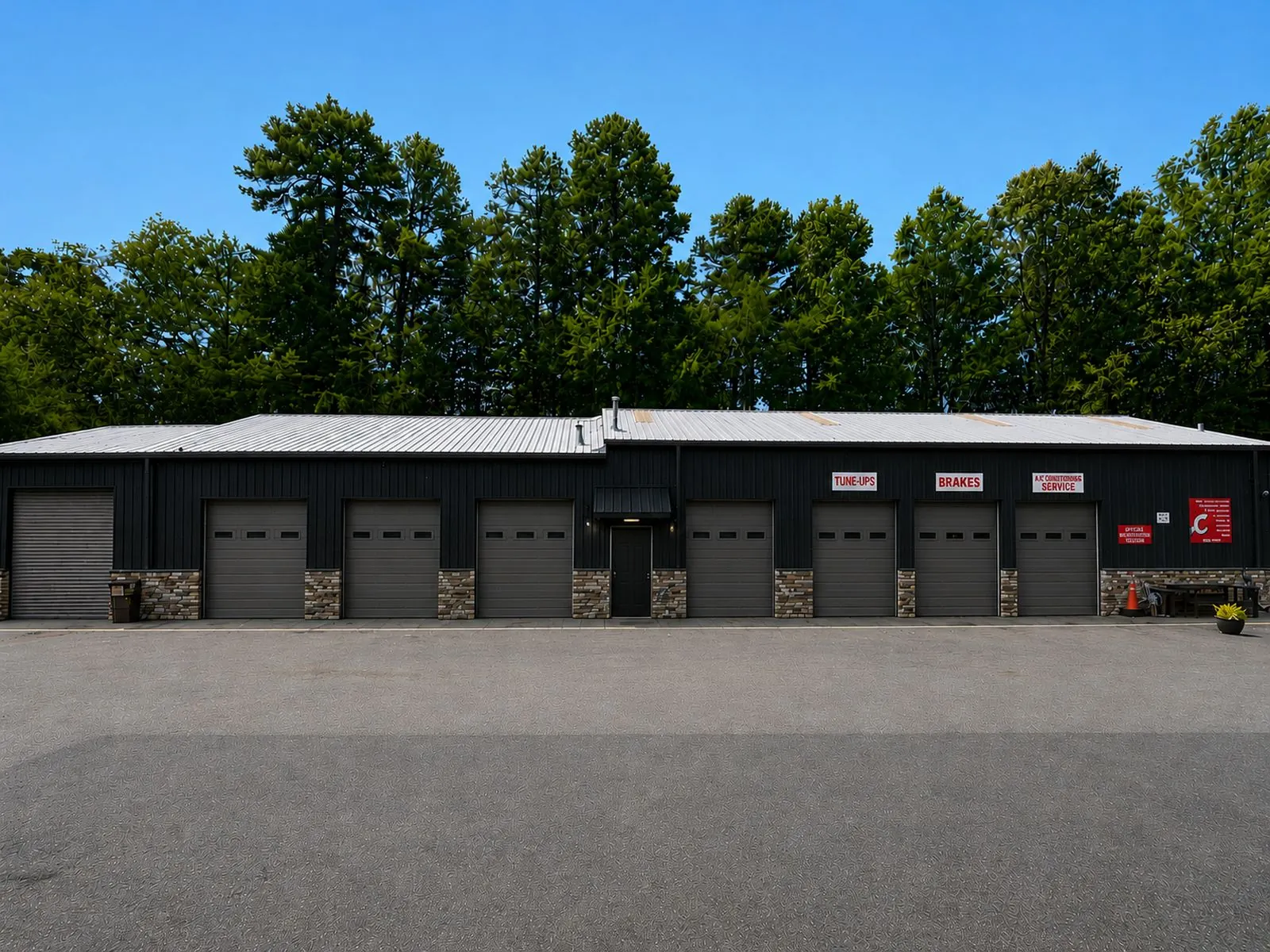 Service-bay wall, design rendering of proposed work